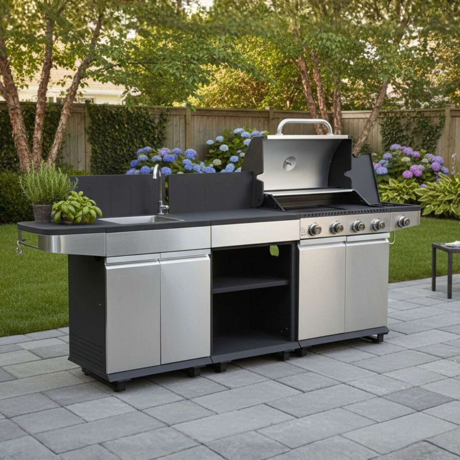 CUCINA A GAS ANNARITA ANTRAC./INOX CM.253X57 H116