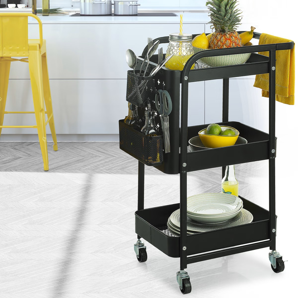 CARRELLO DA CUCINA METALLO TR.NERO