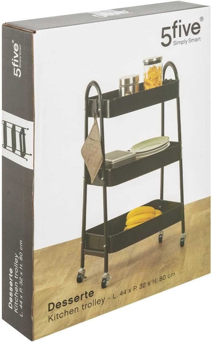 CARRELLO DA CUCINA 3LIV.MET.NERO