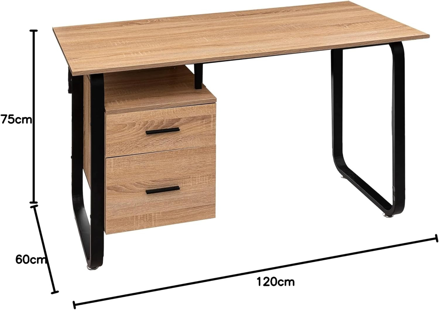 SCRIVANIA METALLO C/CASS.EFF.LEGNO