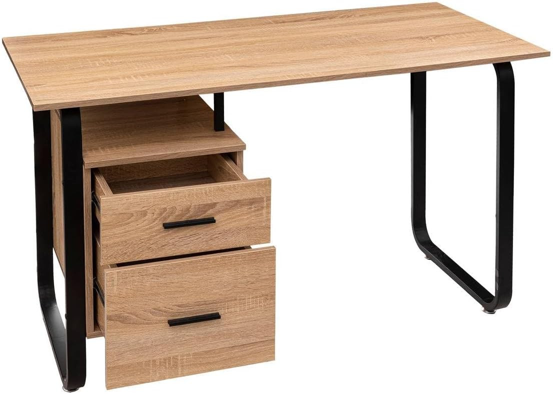 SCRIVANIA METALLO C/CASS.EFF.LEGNO