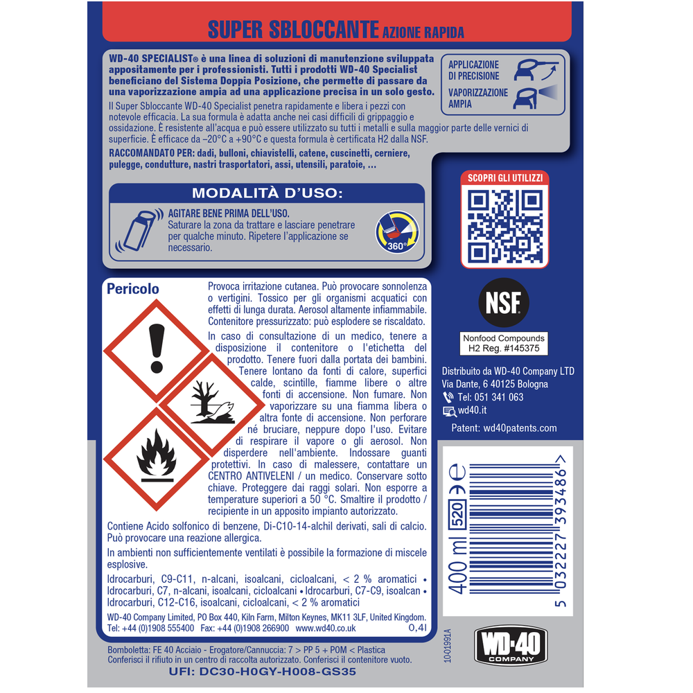 WD-40SUPER SBLOCCANTE 400ML.SPRAY
