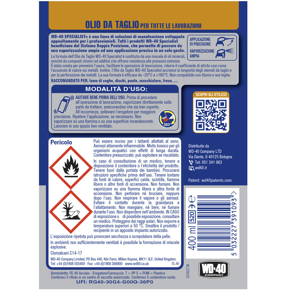 WD-40 OLIO DA TAGLIO 400ML.SPRAY