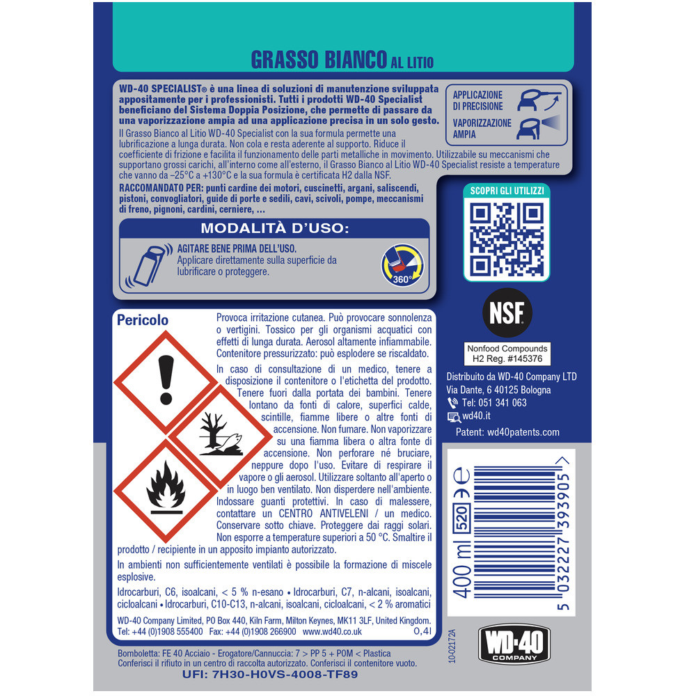 WD-40 GRASSO BIANCO 400ML.SPRAY
