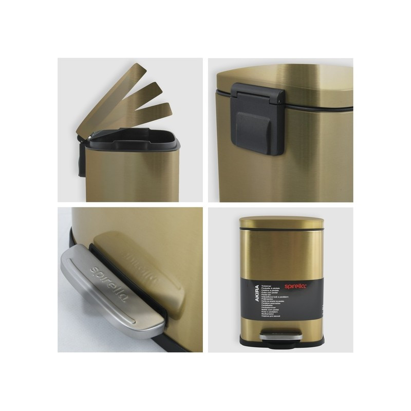 PATTUMIERA A PEDALE AKIRA 5LT.ORO