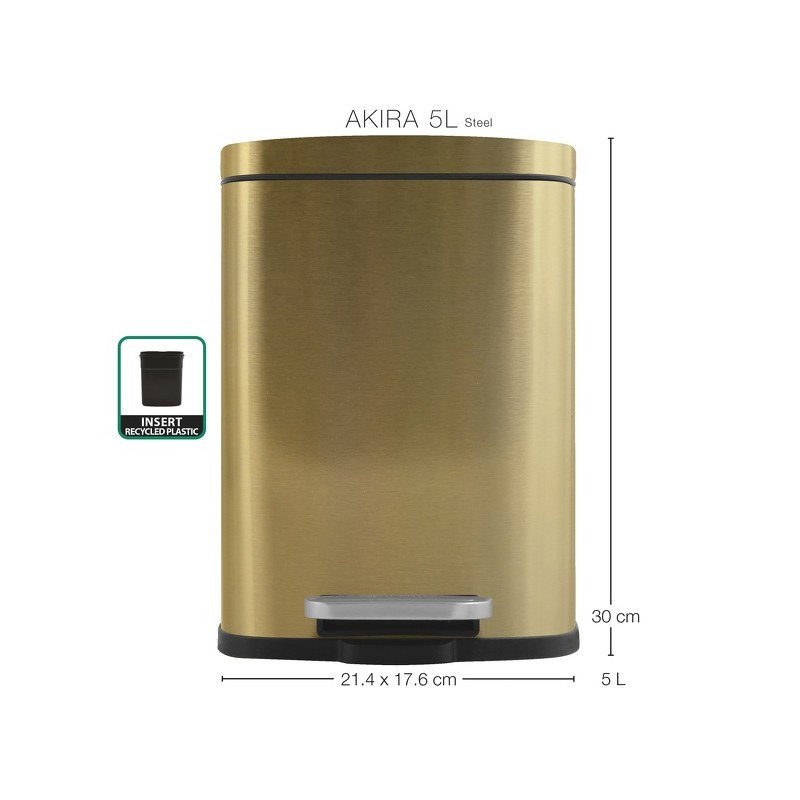 PATTUMIERA A PEDALE AKIRA 5LT.ORO