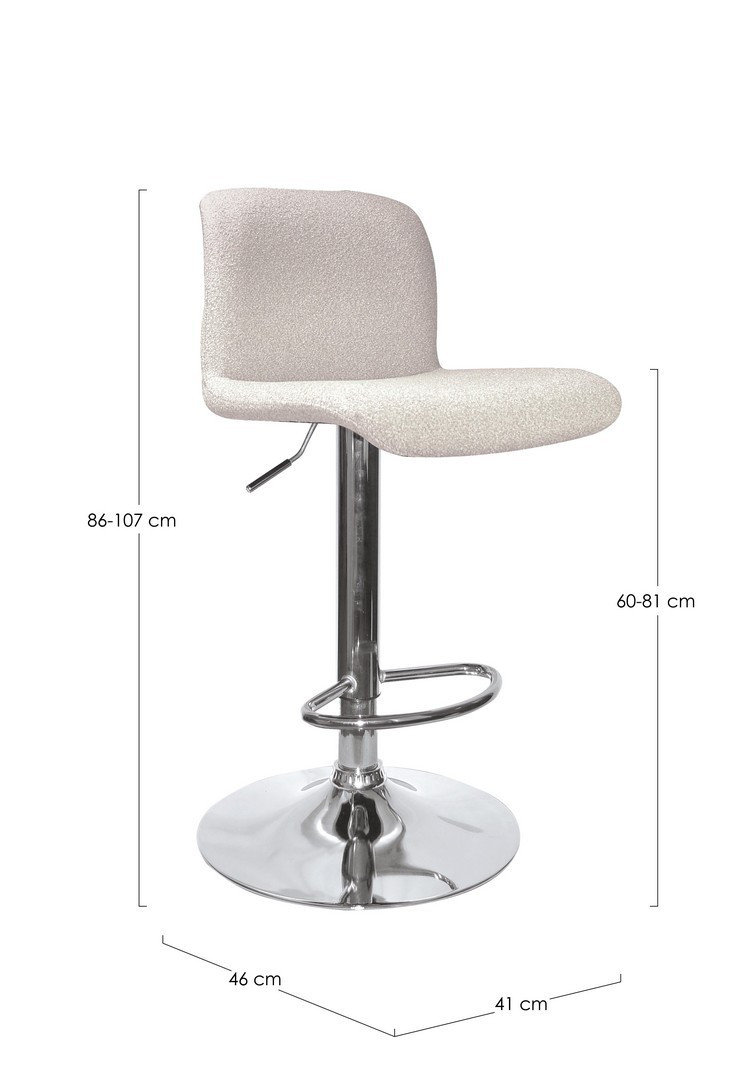 SGABELLO BAR RAFAEL CROMO/BEIGE