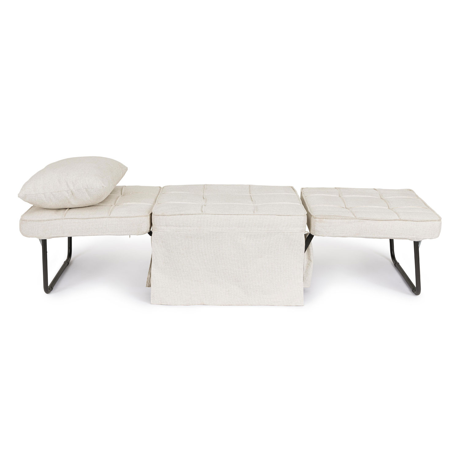 *POUFF LETTO 1P BARNEY GRIGIO CHIARO