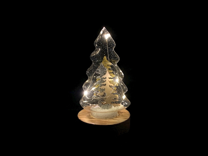 ALBERO IN VETRO LED NATALE H.16