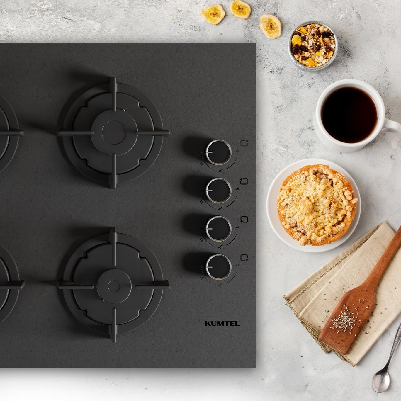 PIANO COTTURA VETRO NERO 60 LISCIO