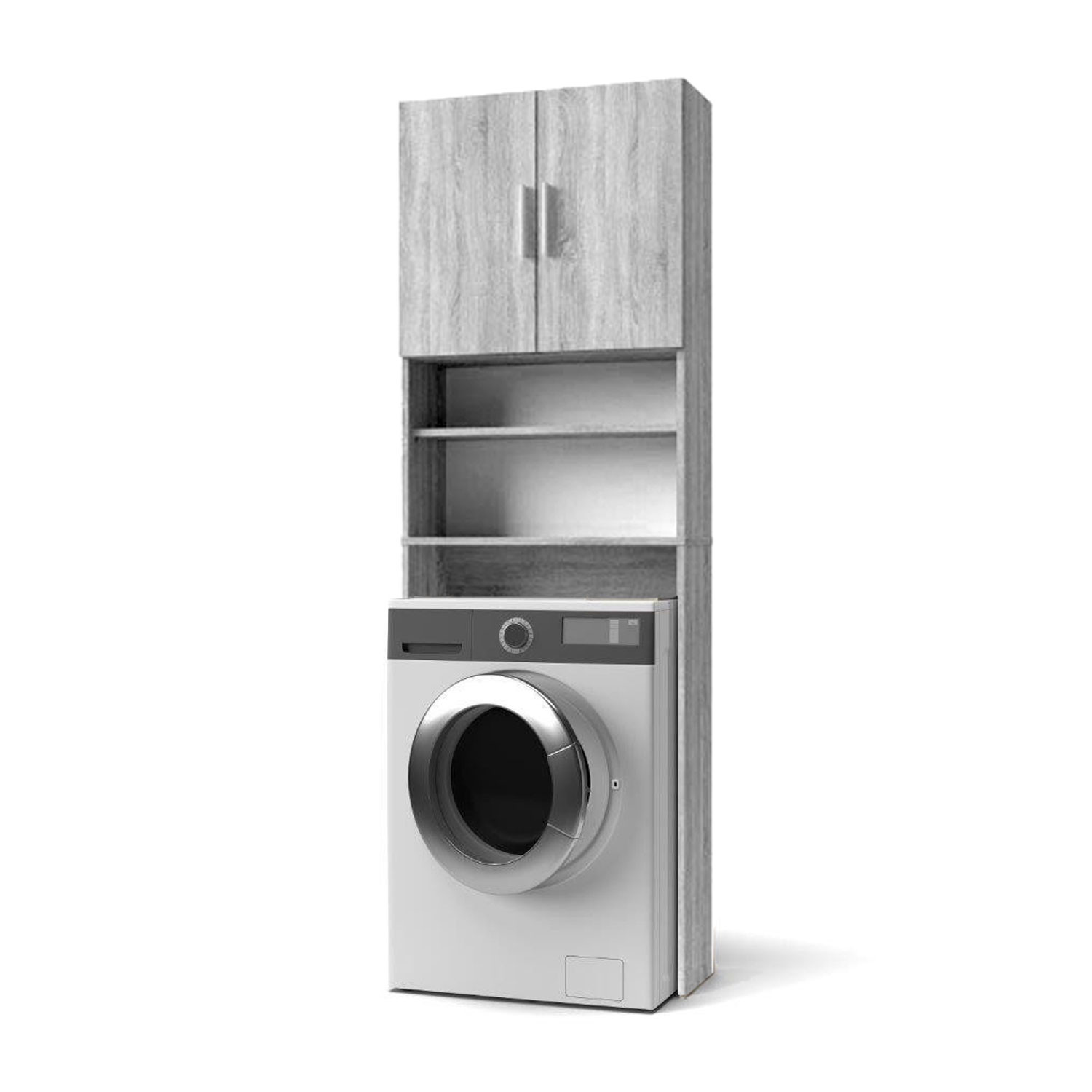 MOBILE COPRILAVATRICE GRIGIO LEGNO CM.63X24 H.190