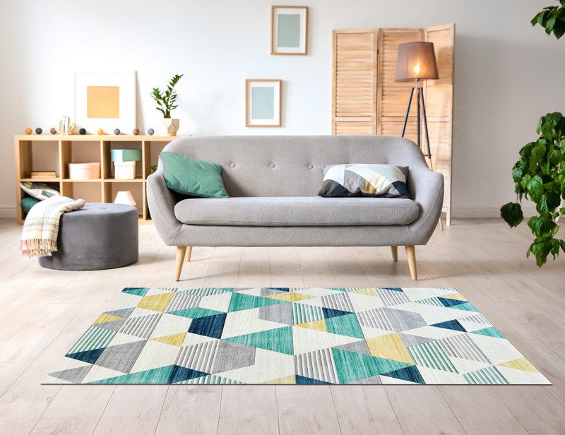 TAPPETO LUNA CM.60X120 ROMBI MULTICOLOR