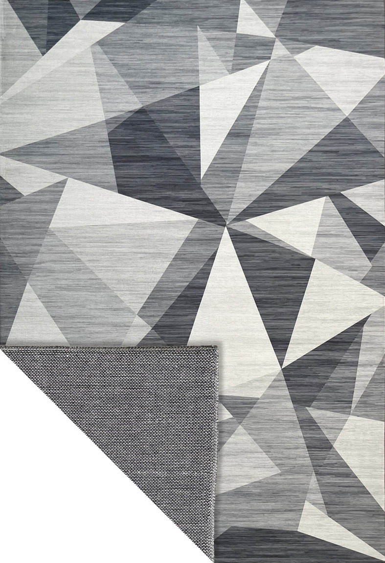 TAPPETO LUNA CM.60X120 ASTRATTO GRIGIO/BIANCO