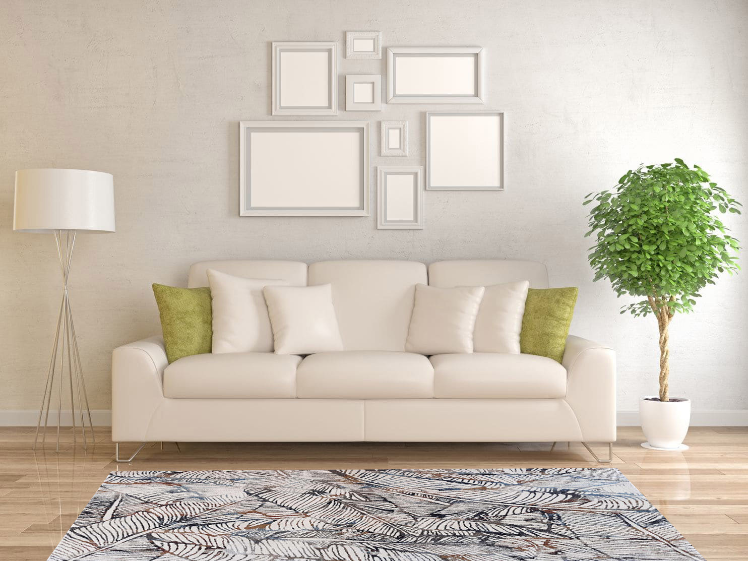 TAPPETO NEW LUXE CM.133X190 FOGLIE