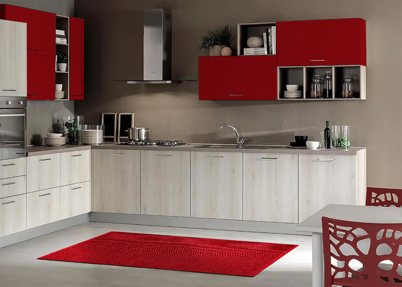 *TAPPETO GLAM 50X170 ROSSO