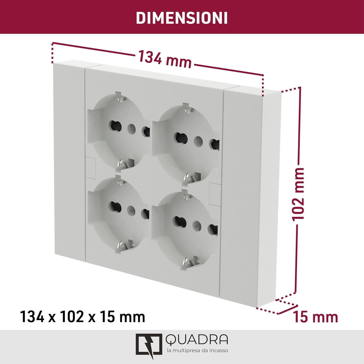 MULTIPRESA INCASSO 4PRESE P40 BIANCA