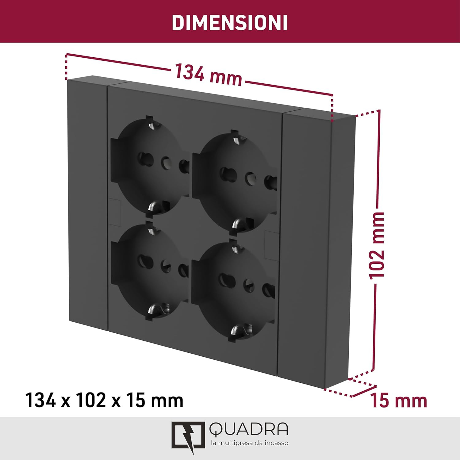 MULTIPRESA INCASSO 4PRESE P40 NERA