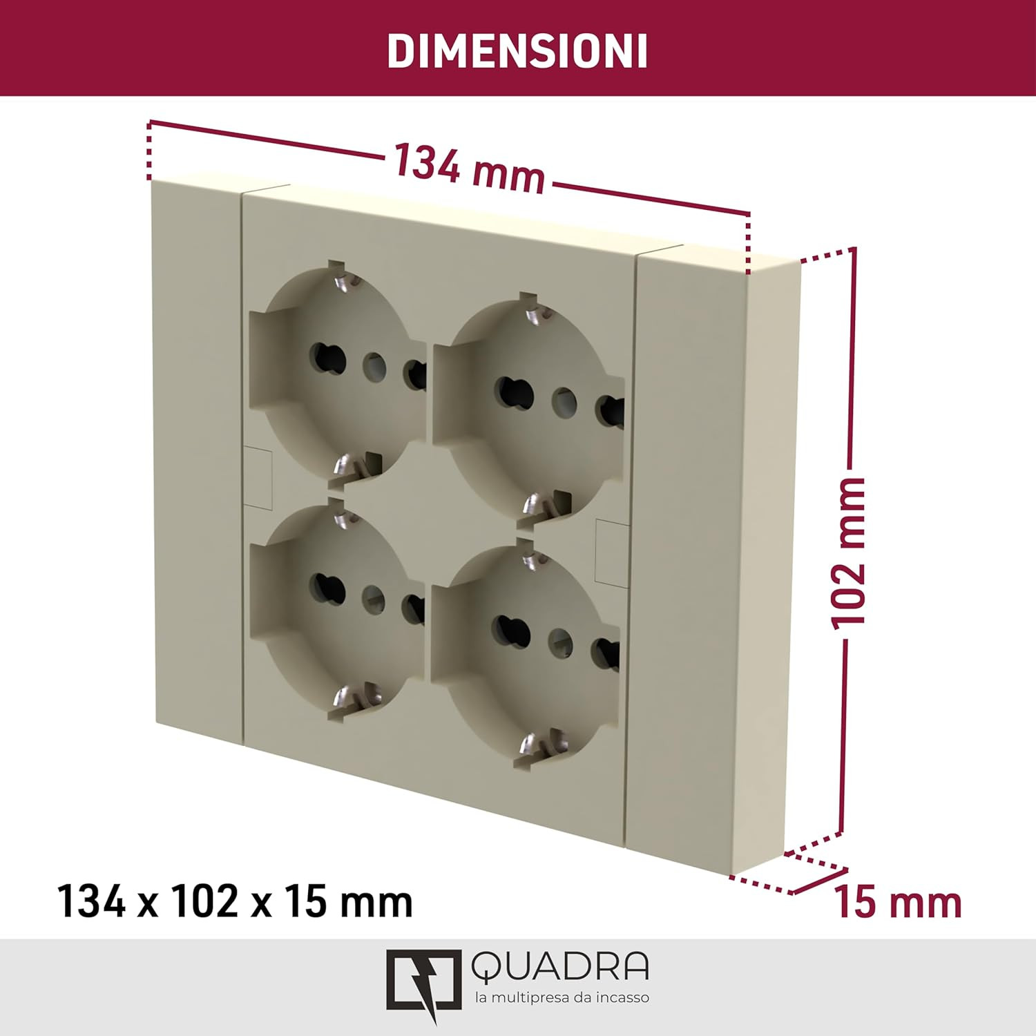 MULTIPRESA INCASSO 4PRESE P40 SABBIA