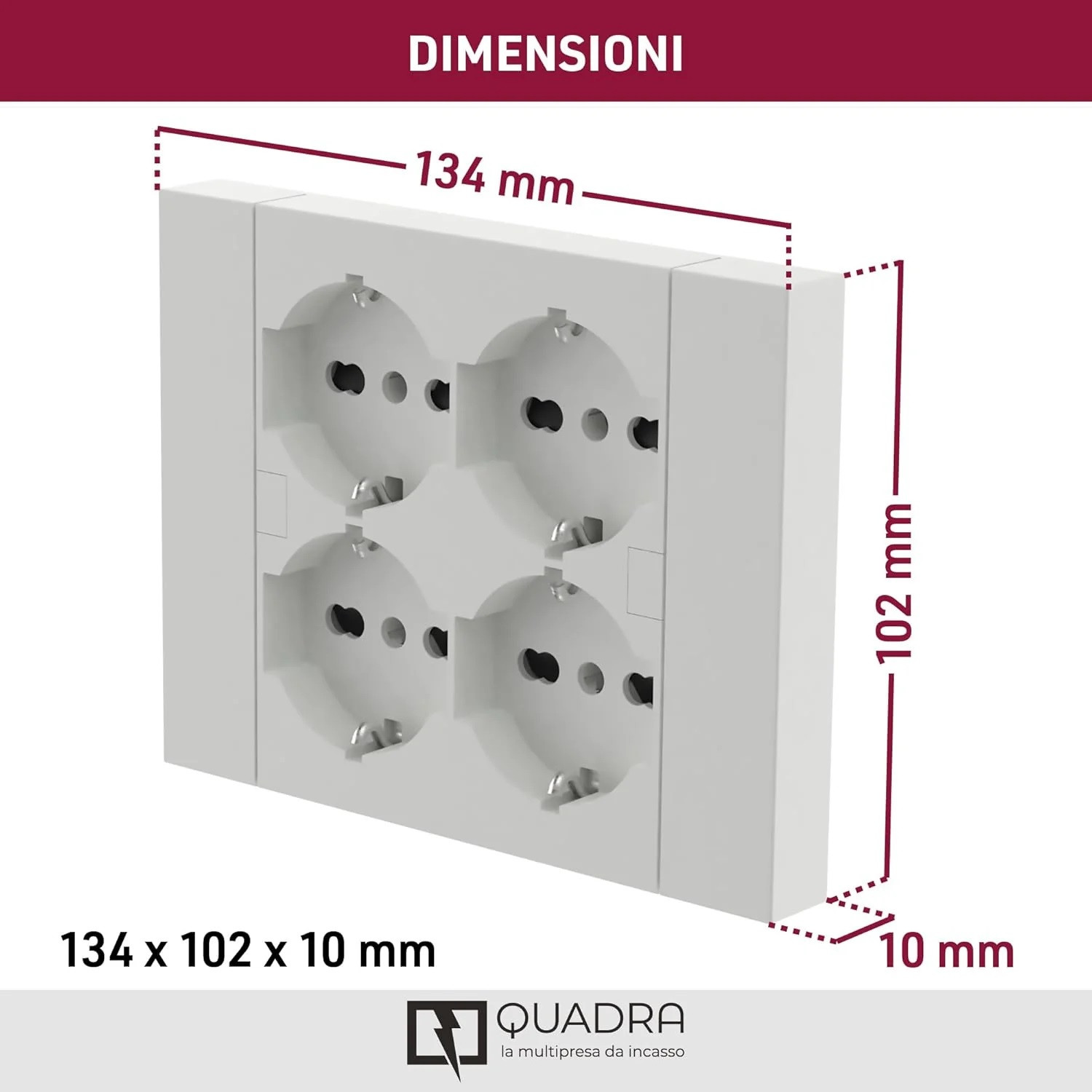 MULTIPRESA INCASSO 4PRESE P40 TITANIO