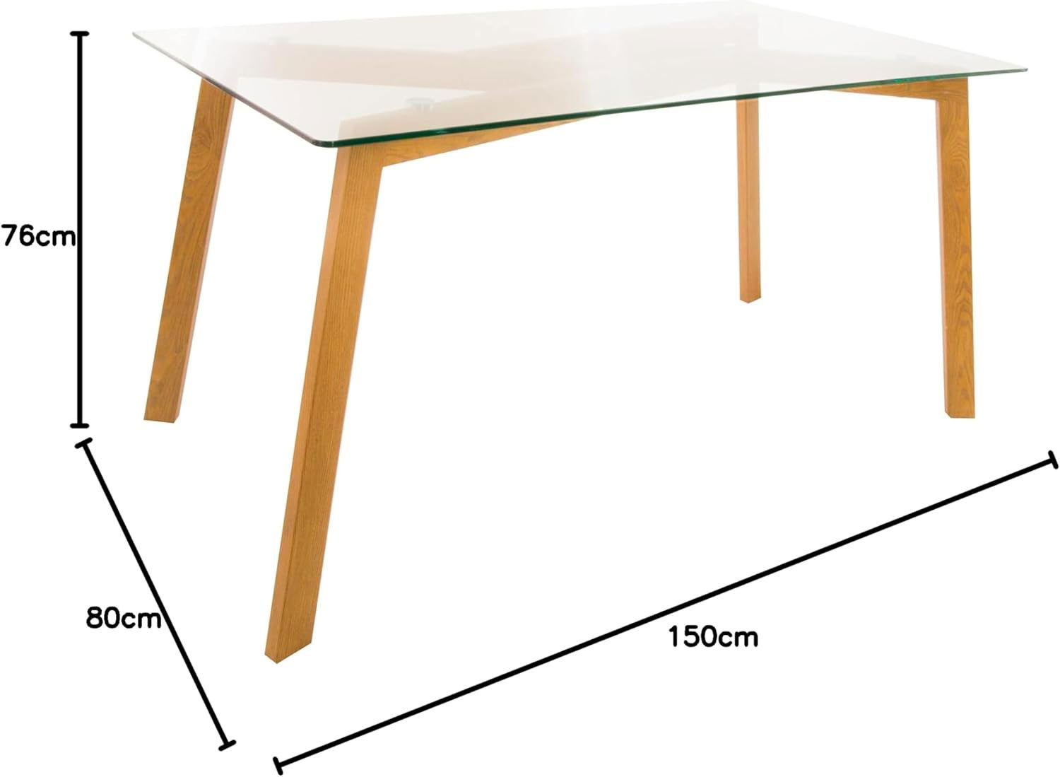 TAVOLO TAHO CM. 150X80 VTR E METALLO