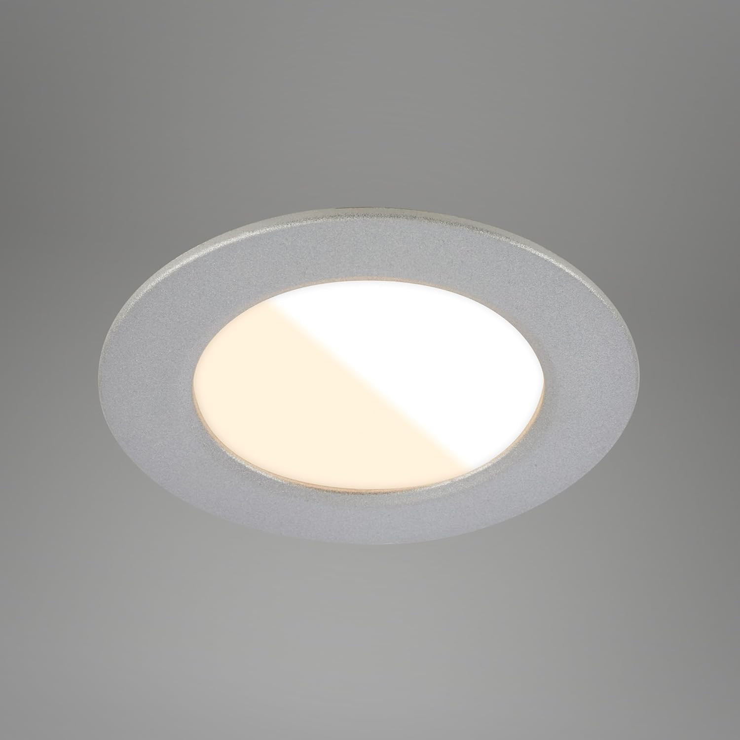 SET 3 FARETTI INCASSO IP44 CM.8.5 4 WATT CROMO