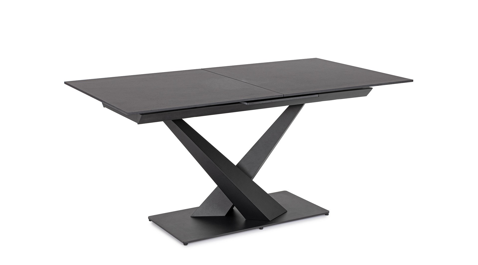 TAVOLO IN GRES EFF.MARMO CM.160/200X90X75H NERO