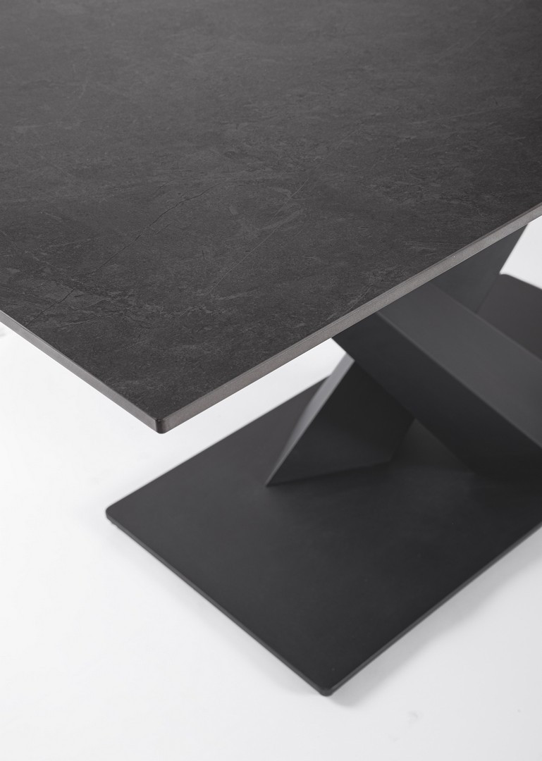 TAVOLO IN GRES EFF.MARMO CM.160/200X90X75H NERO