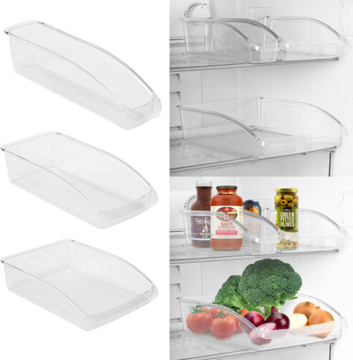 SET3 CONTENITORI FRIGO TRASPARENTI