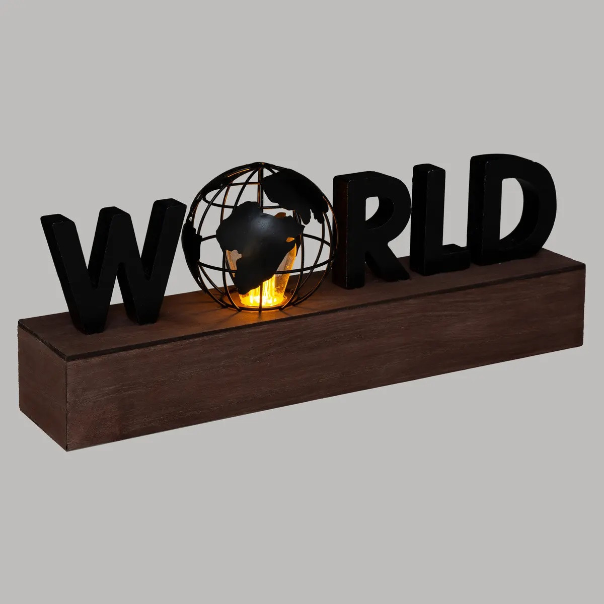 SCRITTA DECORATIVA WORLD LUMINOSA CM.38
