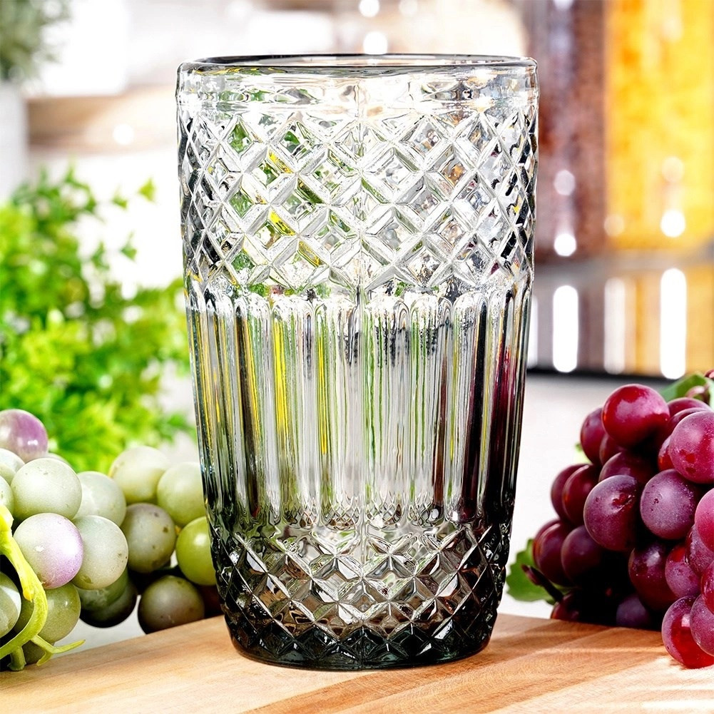 BICCHIERE VETRO 380ML GRIGIO