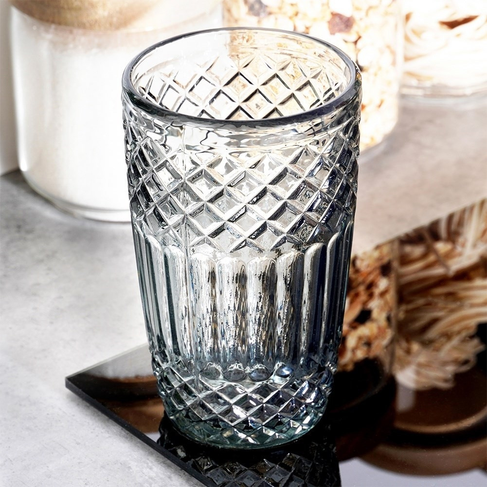 BICCHIERE VETRO 380ML GRIGIO