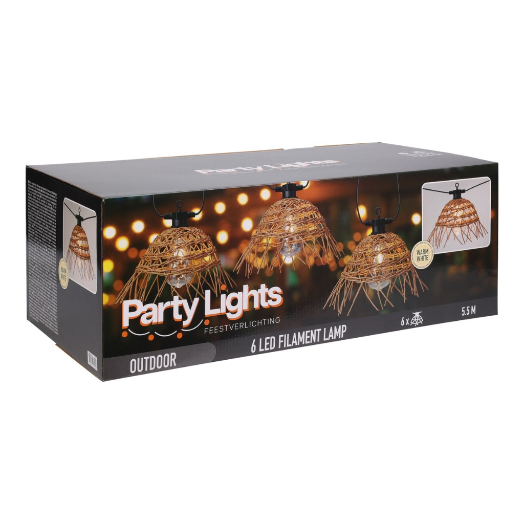 GHIRLANDA 6LUCI LED PE RATTAN