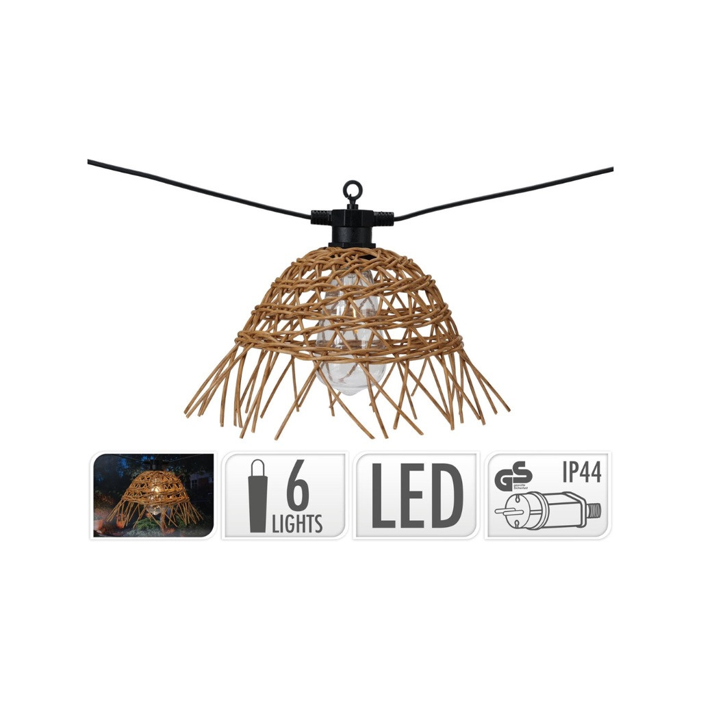 GHIRLANDA 6LUCI LED PE RATTAN