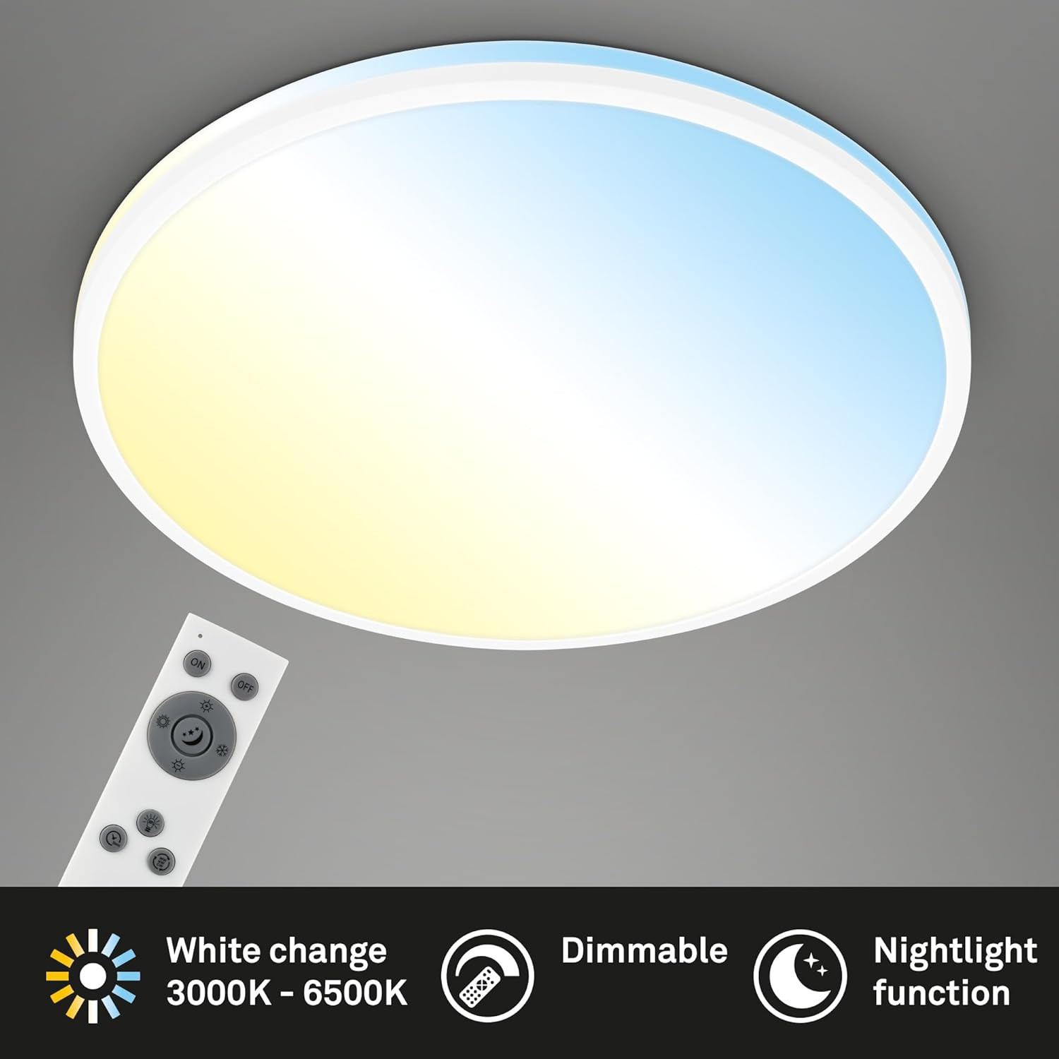 PULUP PLAF.PIATTA LED 40W IP20 DIMM.C/TELEC.B.CO