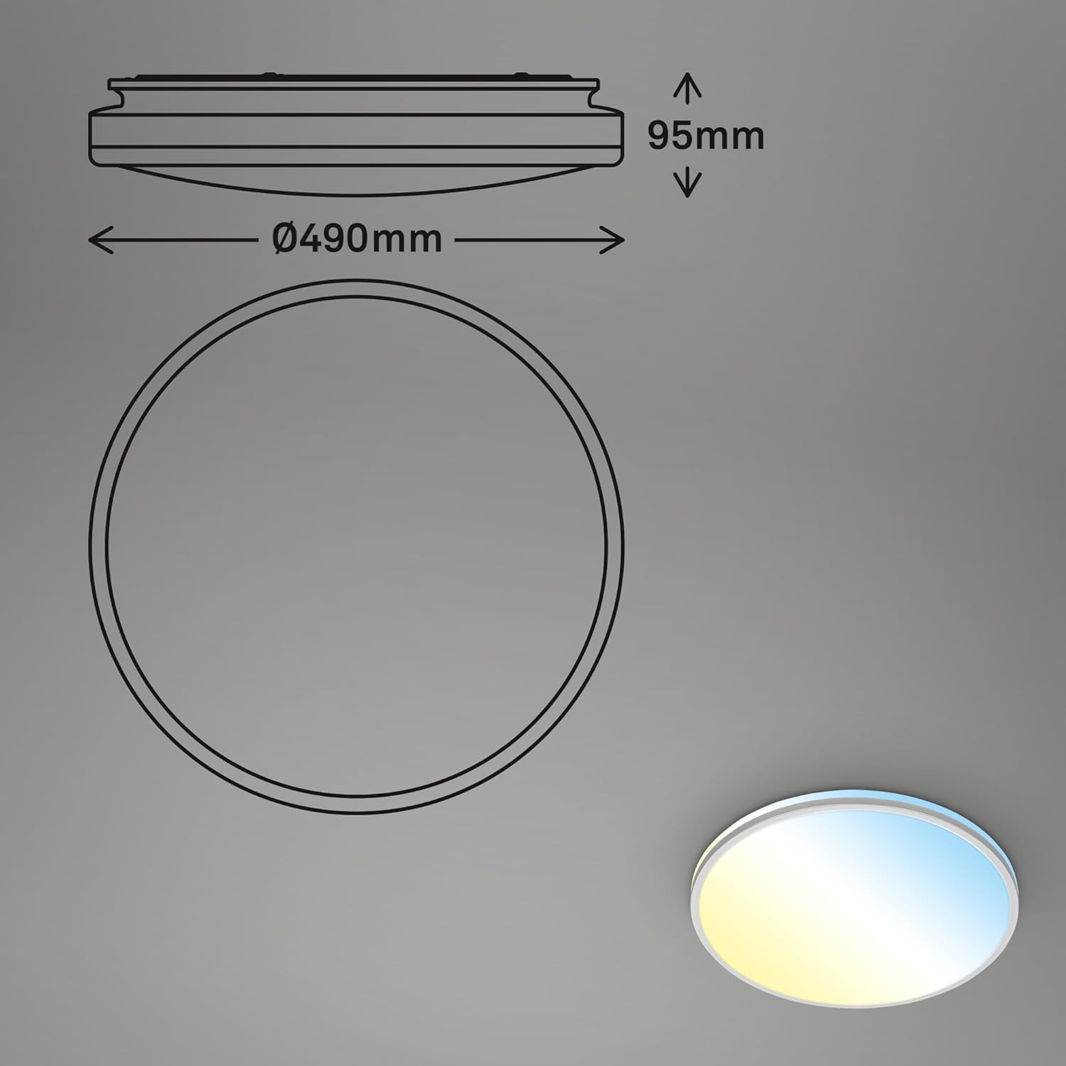 PULUP PLAF.PIATTA LED 40W IP20 C/TELEC.B.CO/CROMO