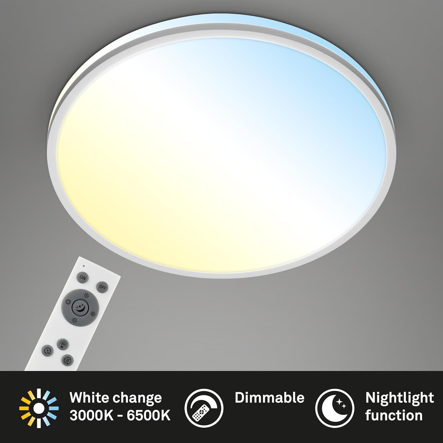 PULUP PLAF.PIATTA LED 22W IP20 C/TELECOM.B/CROMO