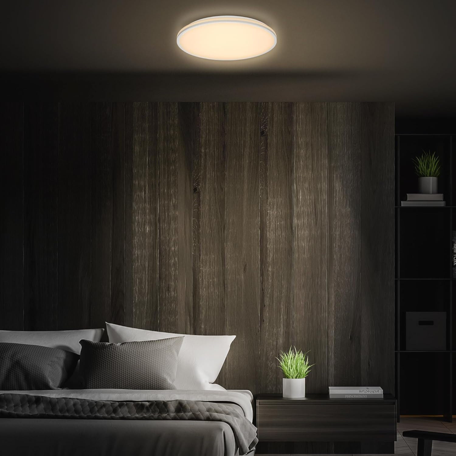 PULUP PLAF.PIATTA LED 22W IP20 C/TELECOM.B/CROMO