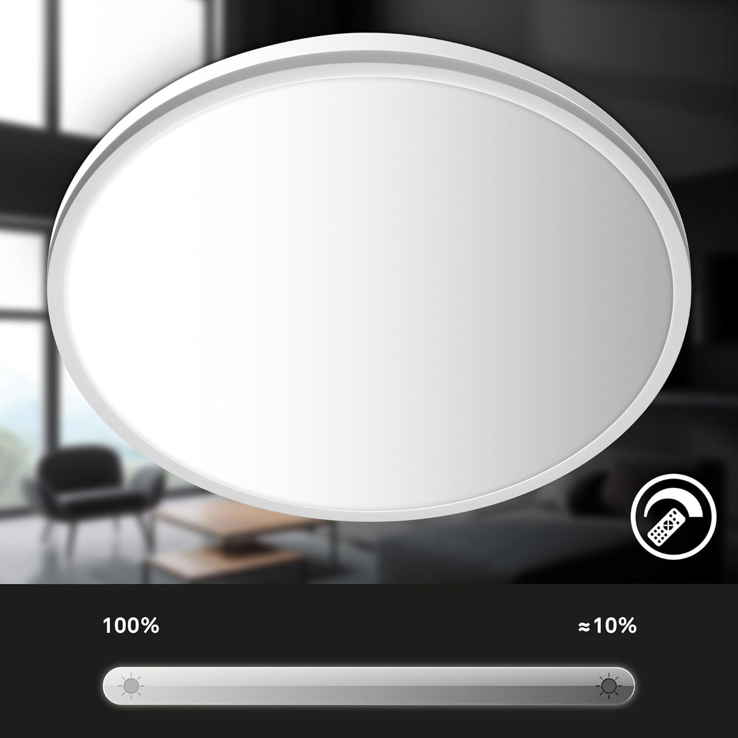 PULUP PLAF.PIATTA LED 22W IP20 C/TELECOM.B/CROMO