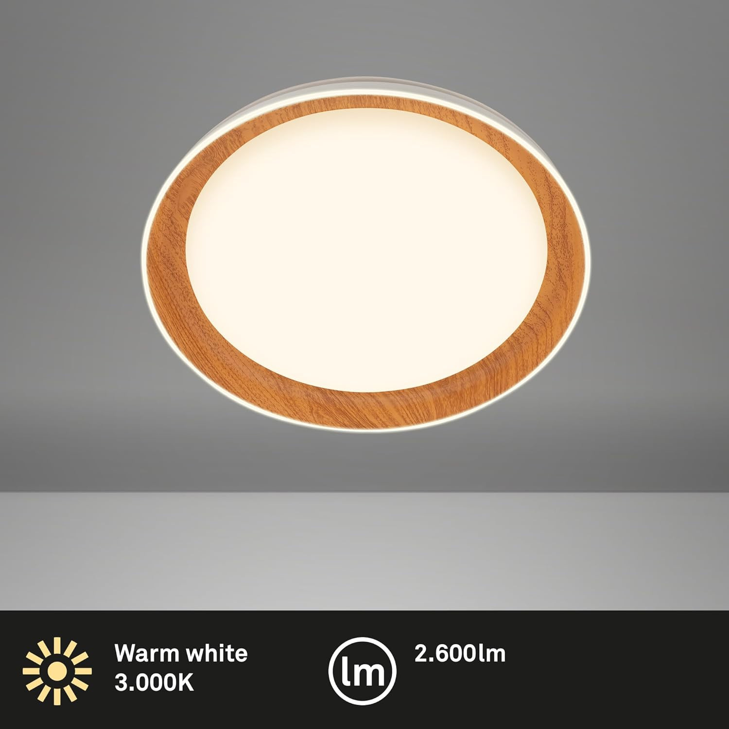 IJUS PLAFONIERA LED 24W 3K D.43 BIANCO/LEGNO