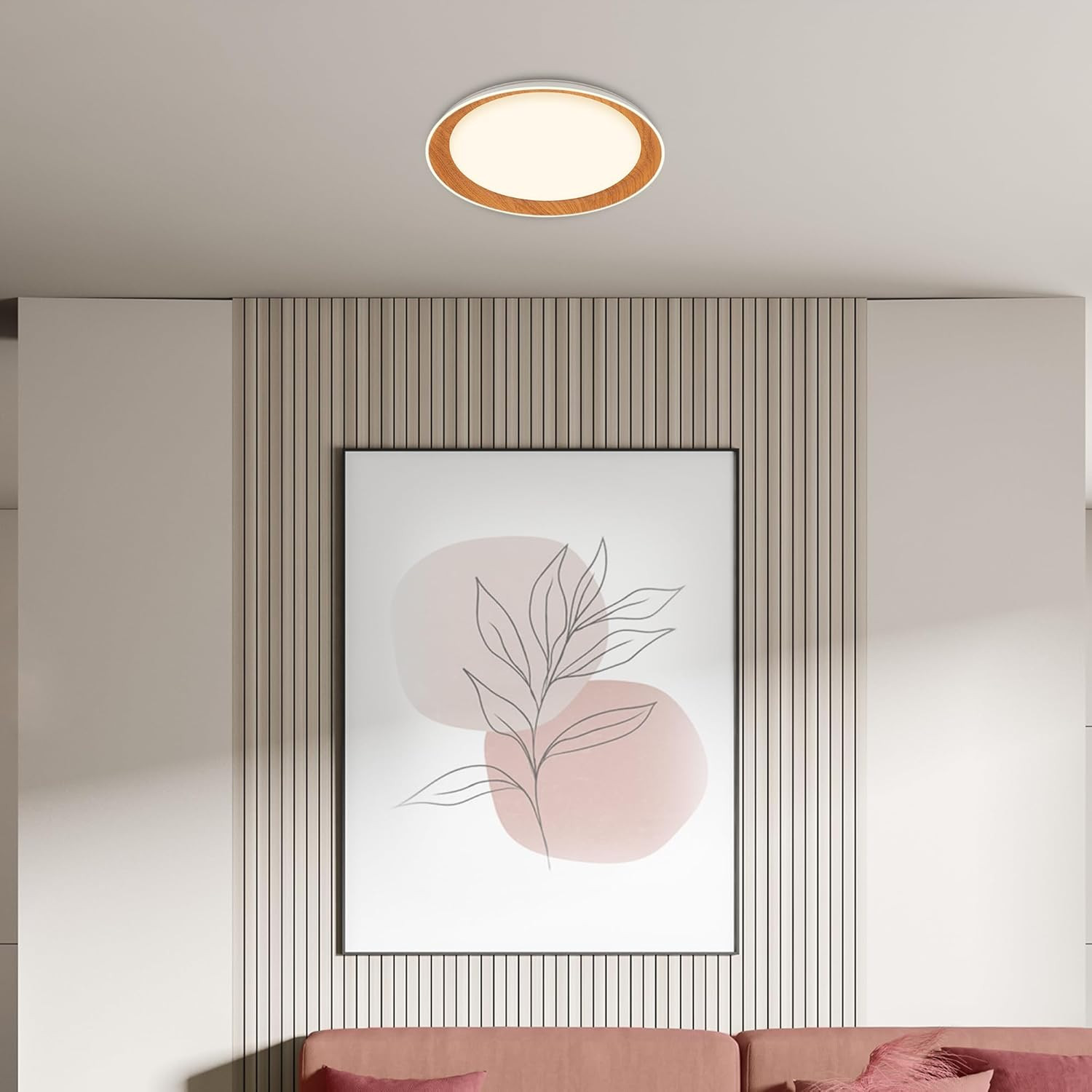 IJUS PLAFONIERA LED 24W 3K D.43 BIANCO/LEGNO