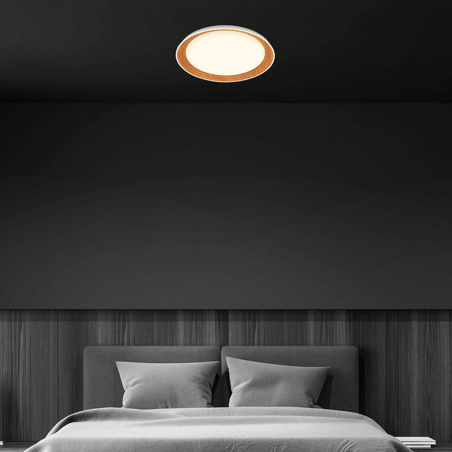 IJUS PLAFONIERA LED 24W 3K D.43 BIANCO/LEGNO