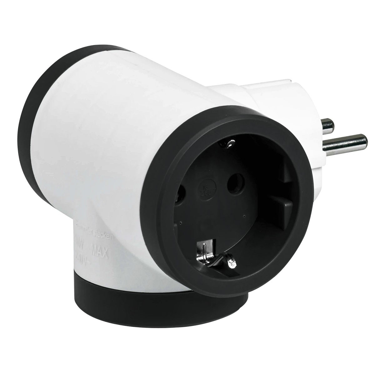 ADATTATORE 2 PRESE+SPINA+USB ROTANTE