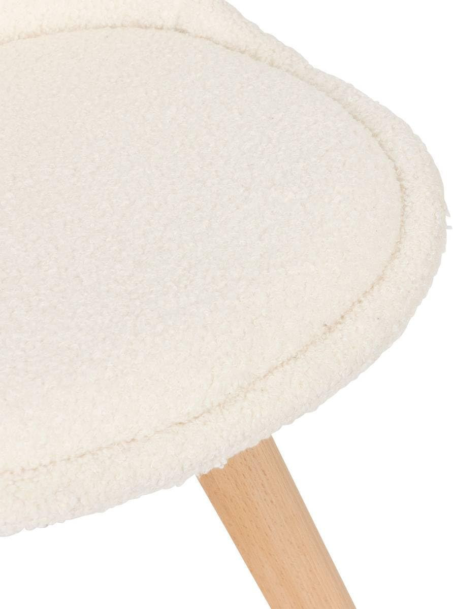 SEDIA BAYA GAMBE IN FAGGIO BOUCLETTE BIANCO