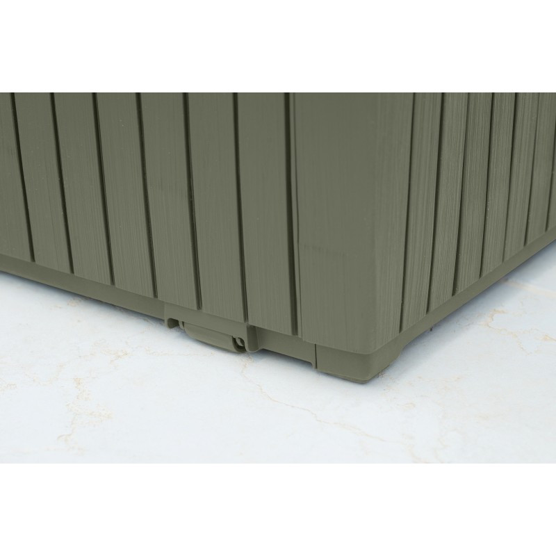 BAULE RESINA EFF.LEGNO C/RUOTE VERDE 123X53.5X57