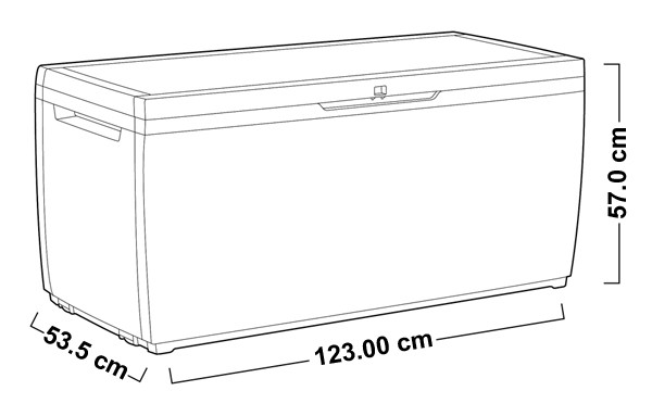 BAULE RESINA EFF.LEGNO C/RUOTE VERDE 123X53.5X57