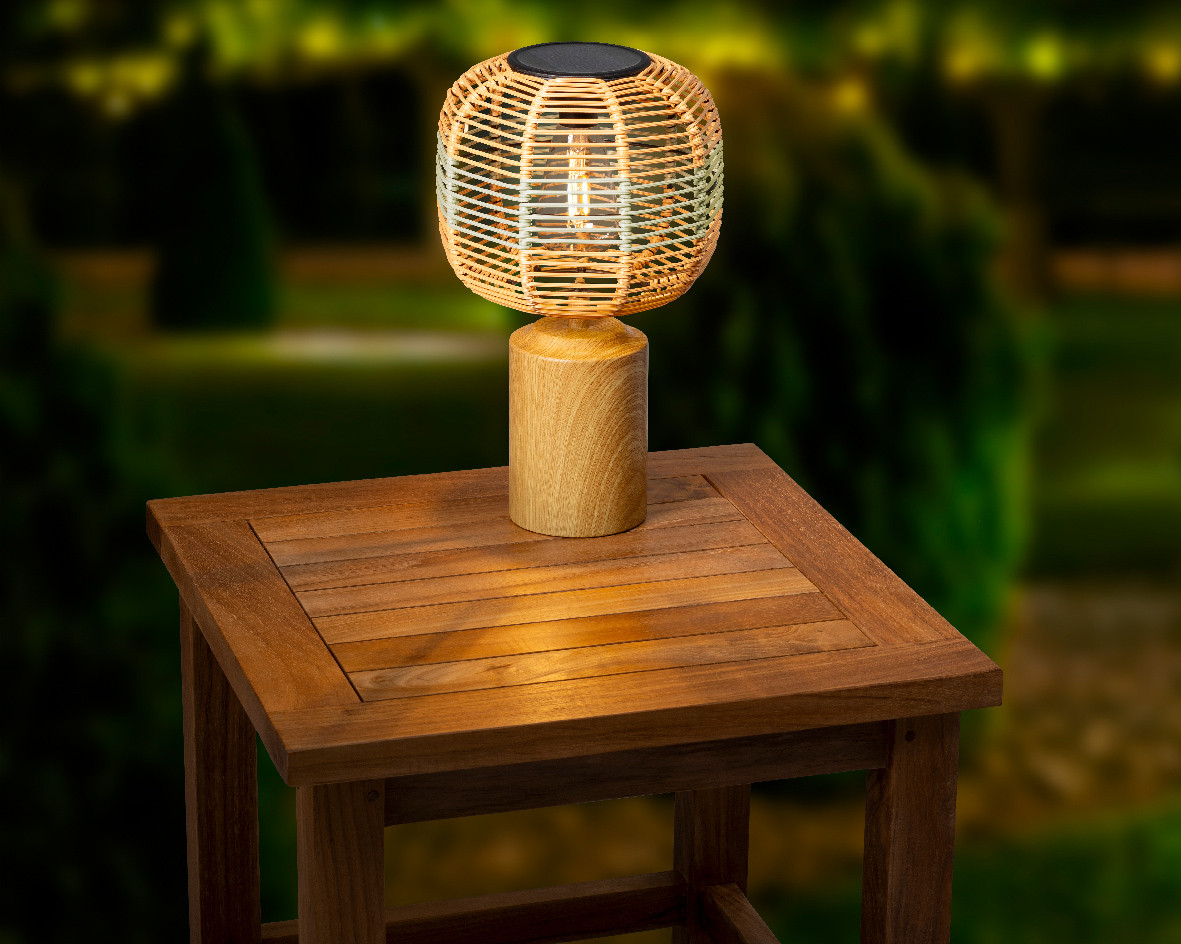 LAMPADA DA TAVOLO SOLARE IN VIMINI D.21.5X36H