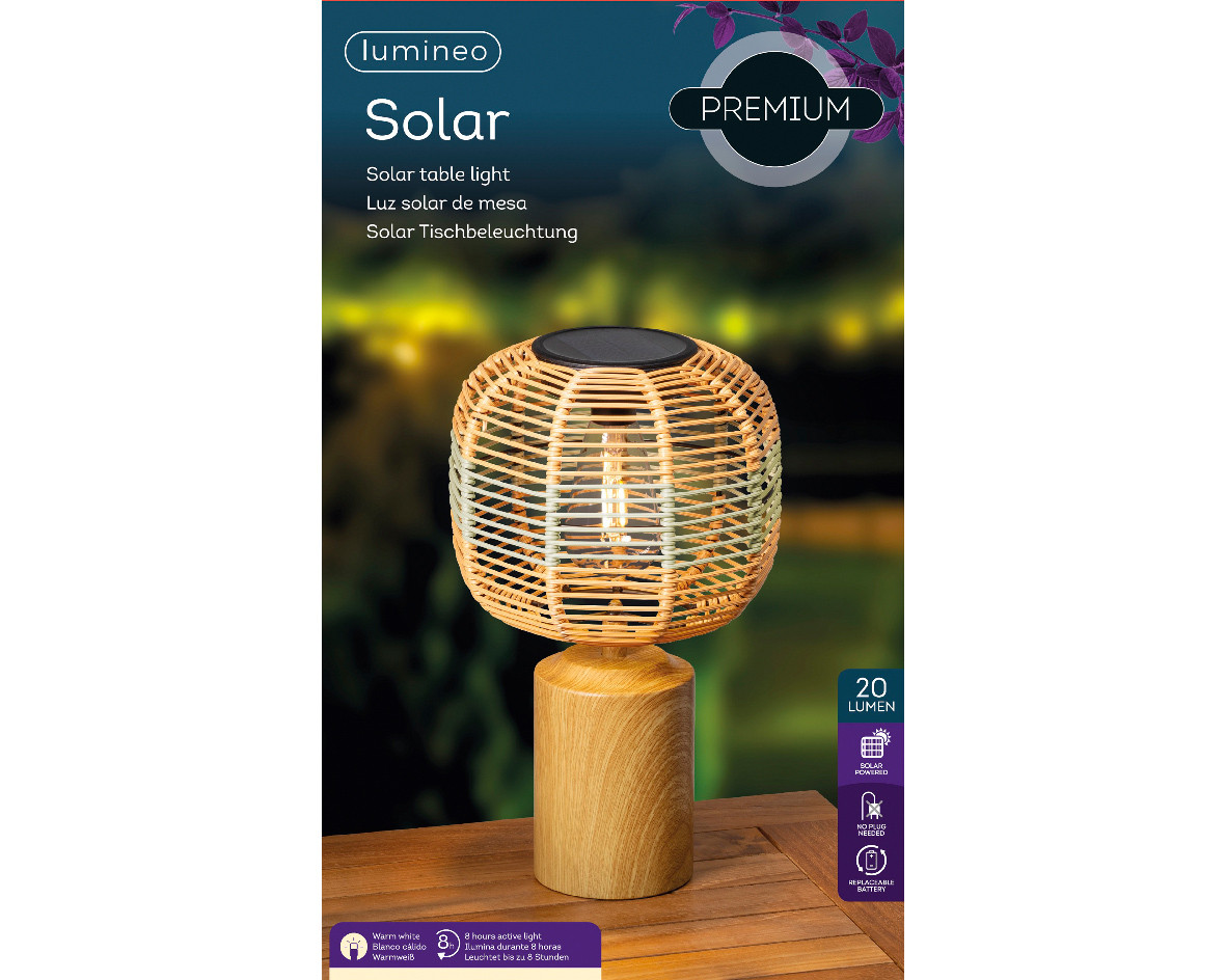 LAMPADA DA TAVOLO SOLARE IN VIMINI D.21.5X36H