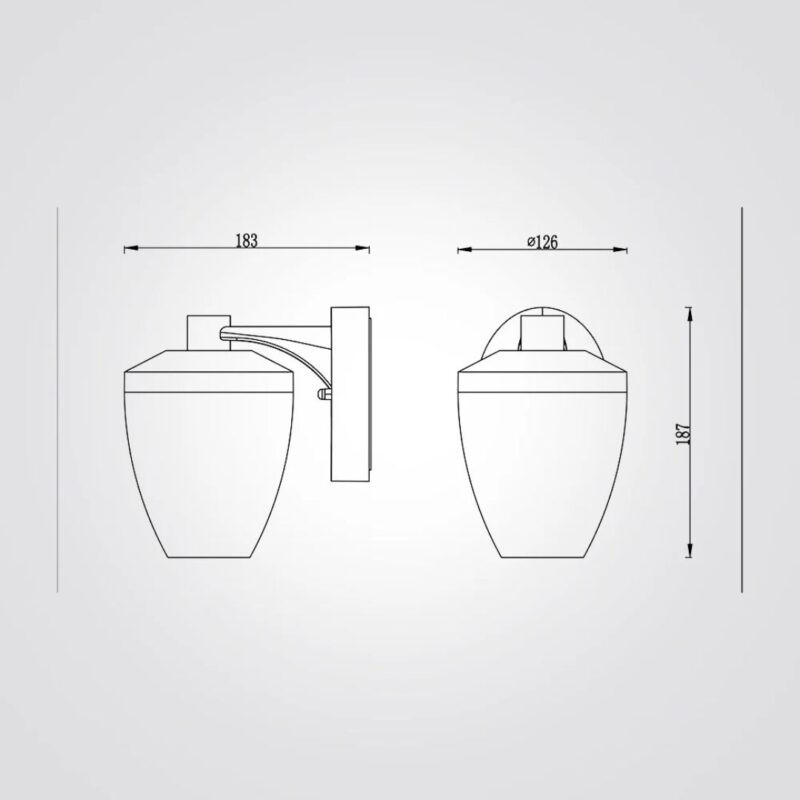 *FICUS APPLIQUE BASSO MINI E27 GRAFITE