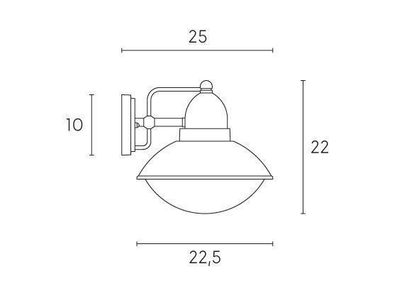 ITACA APPLIQUE IN BASSO E27 BIANCO