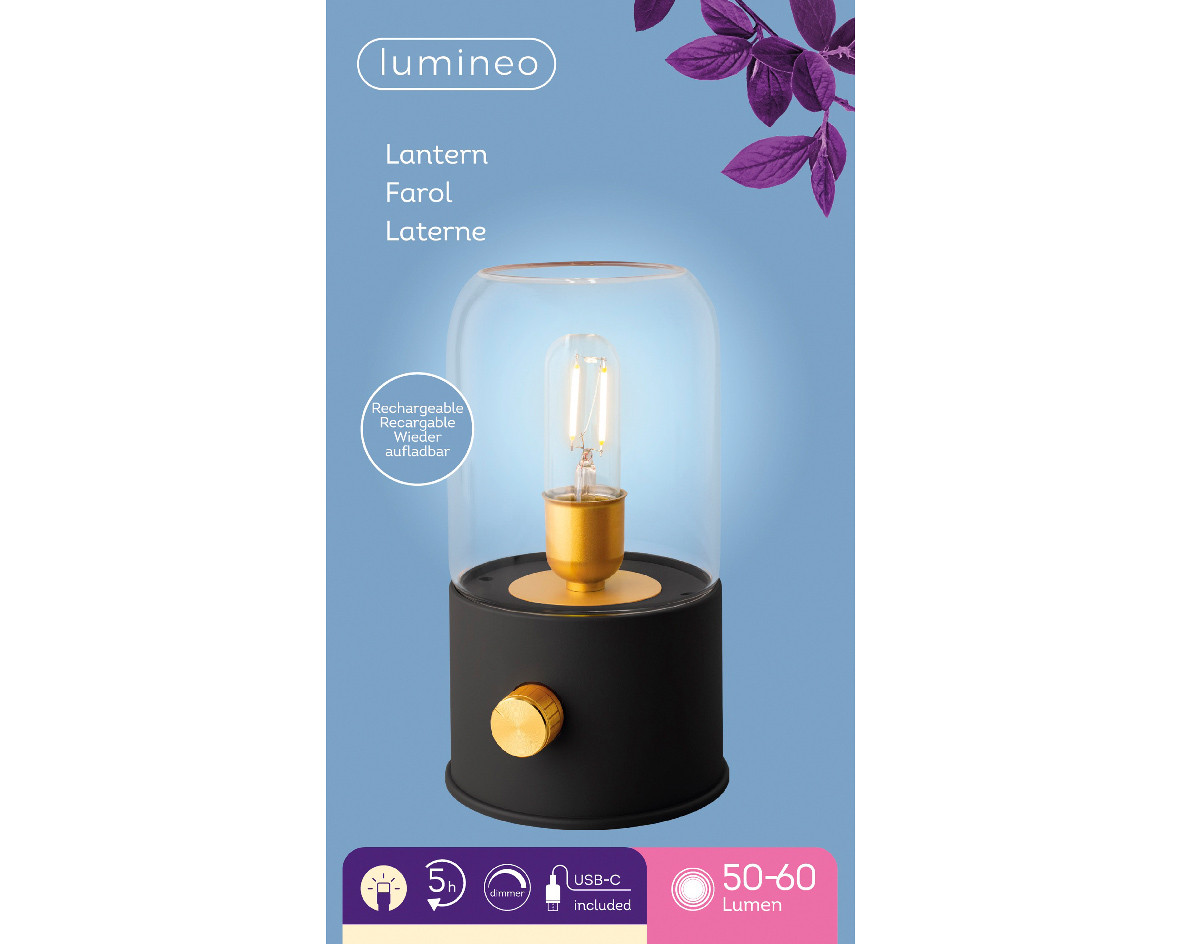LUCE DA CAMPEGGIO LED RICARICABILE NERO